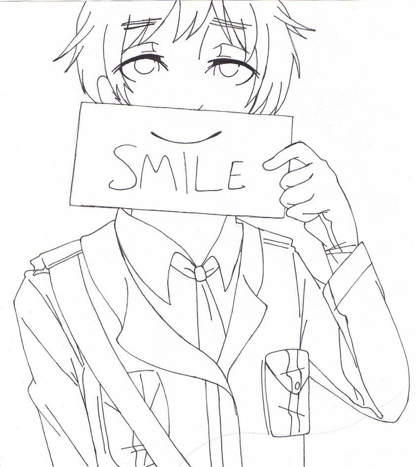 Anime Smile Drawing Sketch