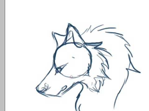 Anime Wolf Drawing Image