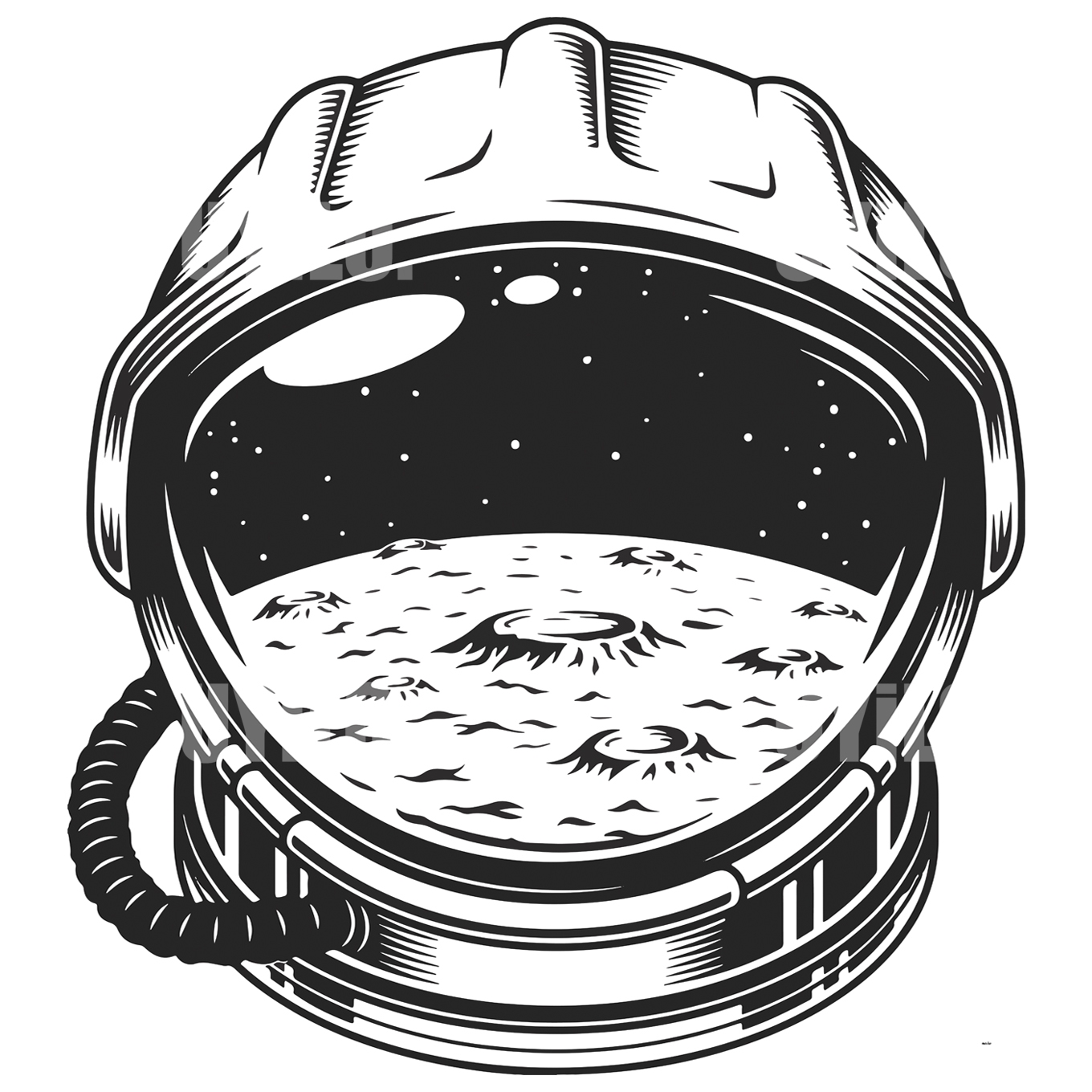 Astronaut Helmet Drawing Art