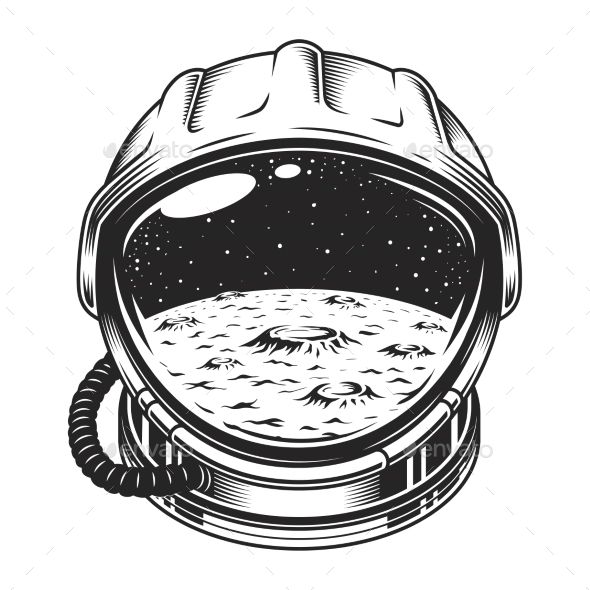Astronaut Helmet Drawing Image
