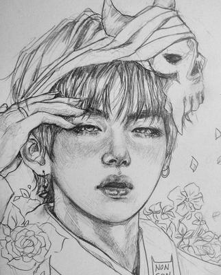 pencil sketch of Jungkook and Namjoon  Poster for Sale by midnightart07   Redbubble