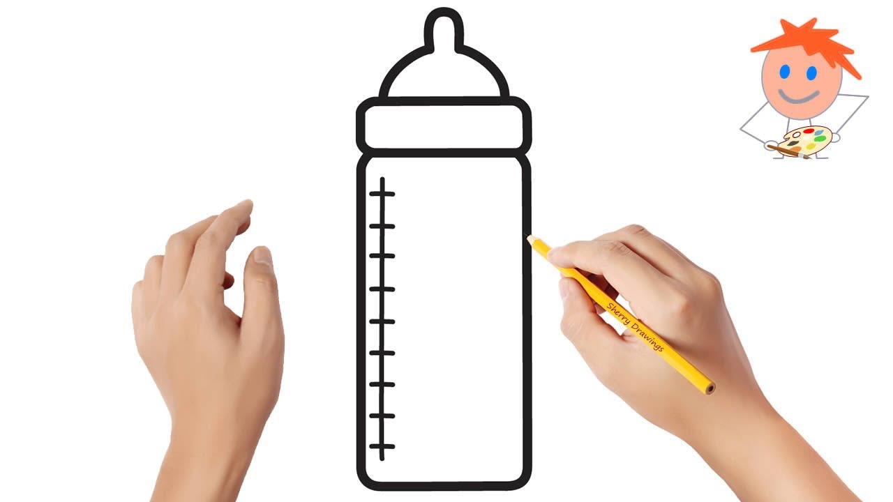 Baby Bottle Drawing Image