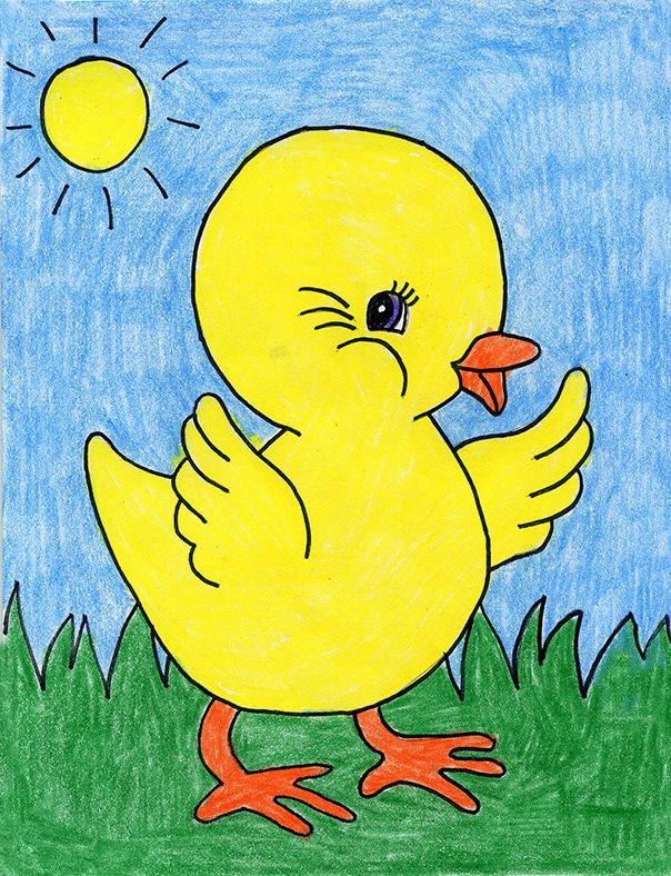 Baby Chick Drawing Amazing