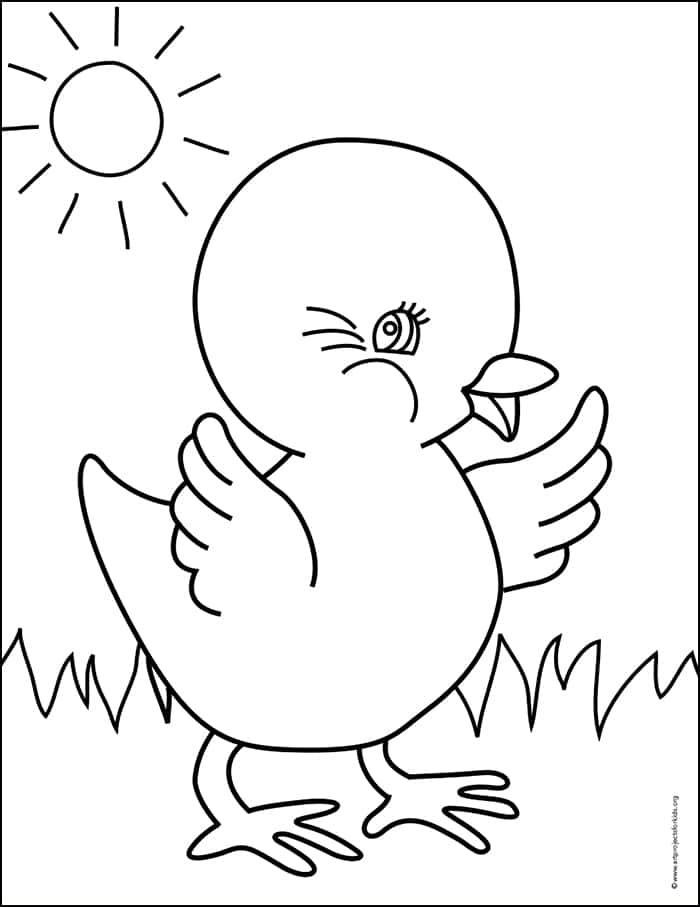 Baby Chick Drawing Beautiful Image