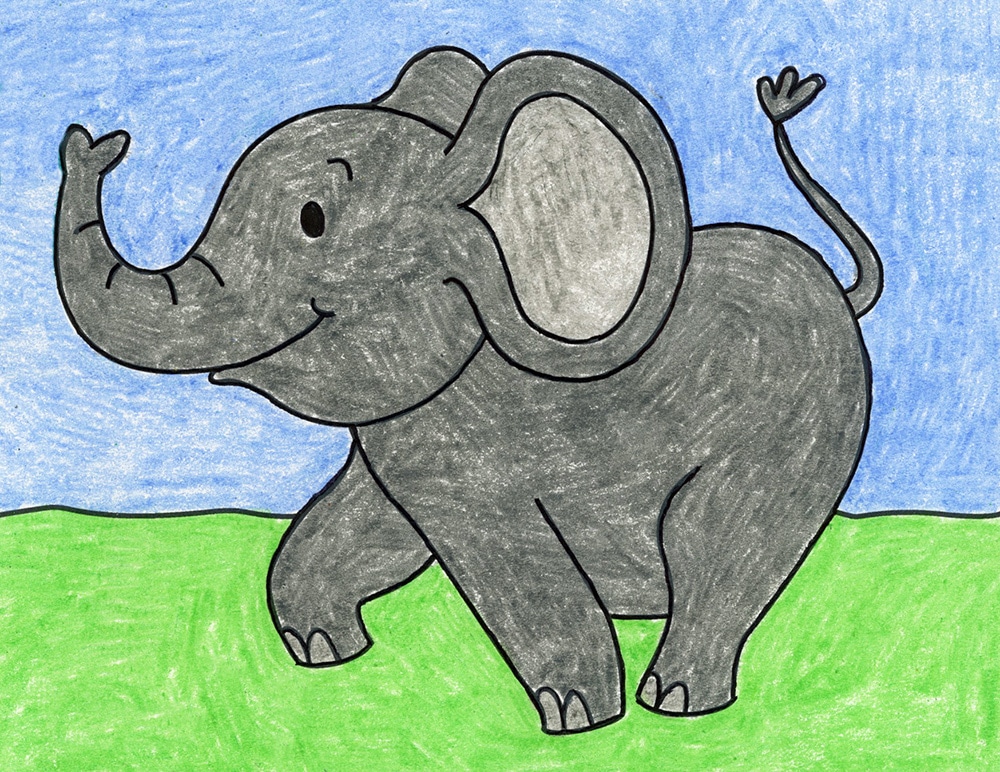 Baby Elephant Drawing Image