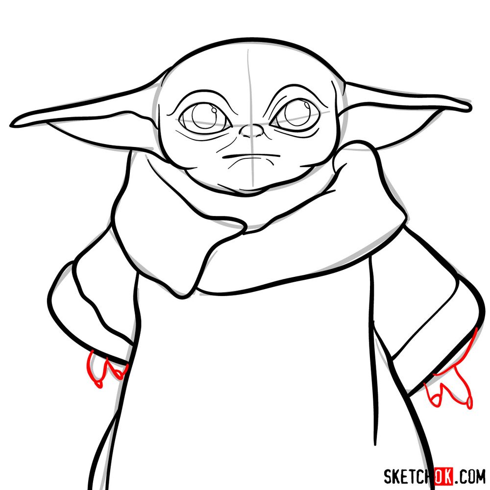 Baby Yoda Cute Drawing Art