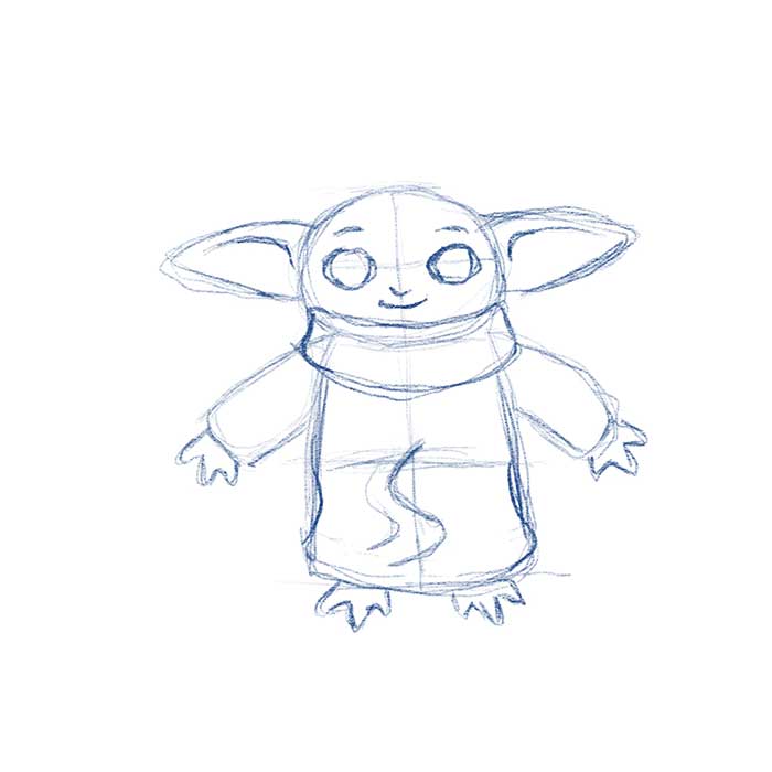 Baby Yoda Cute Drawing Picture