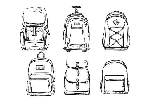 Backpack Drawing High-Quality