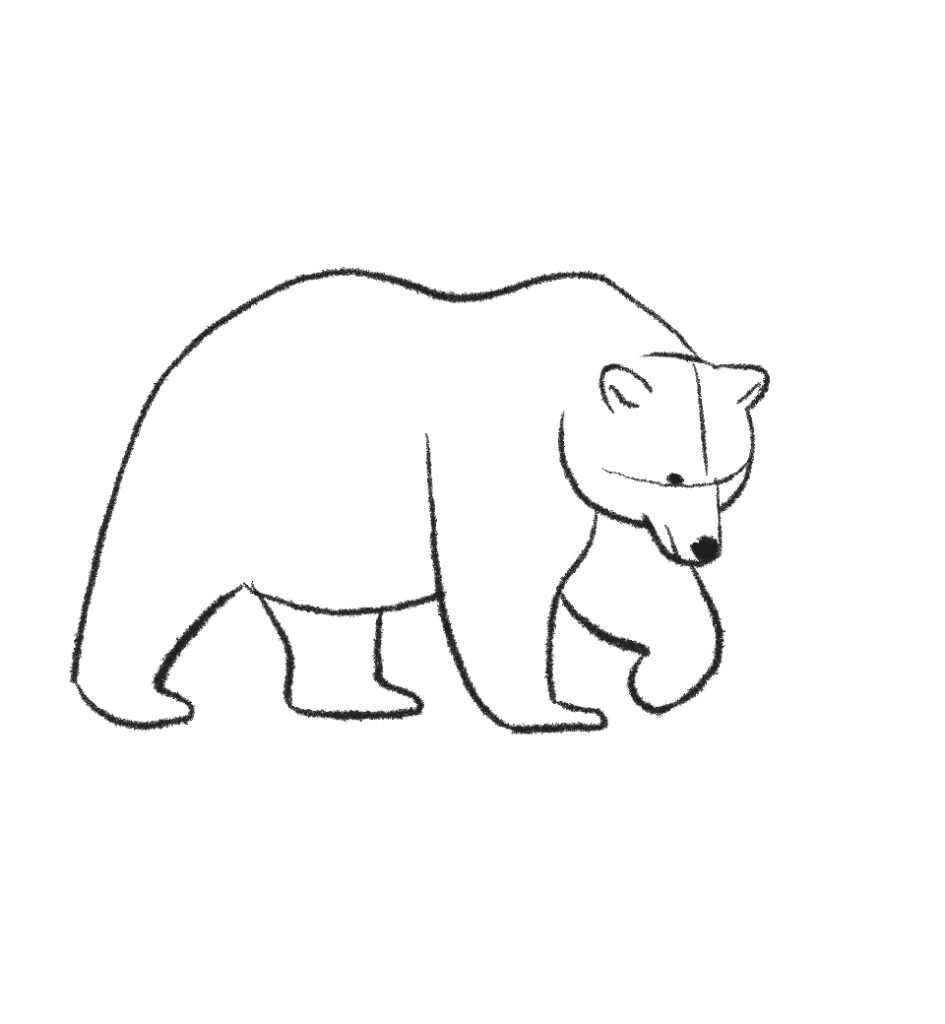 Bear Simple Art Drawing