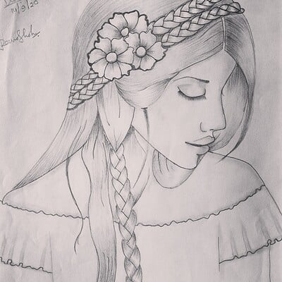 Beautiful Girl Drawing Sketch