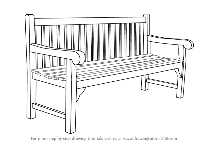 Bench Drawing Realistic