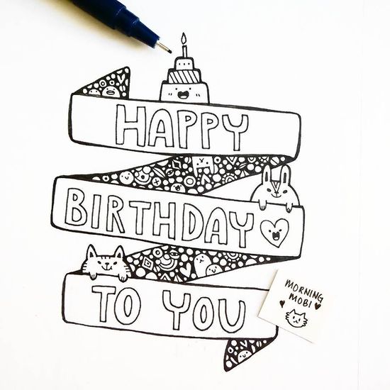 Birthday Card Drawing Art