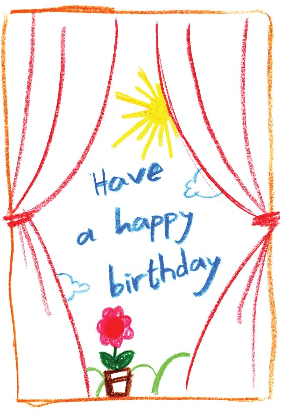 Birthday Card Drawing Sketch