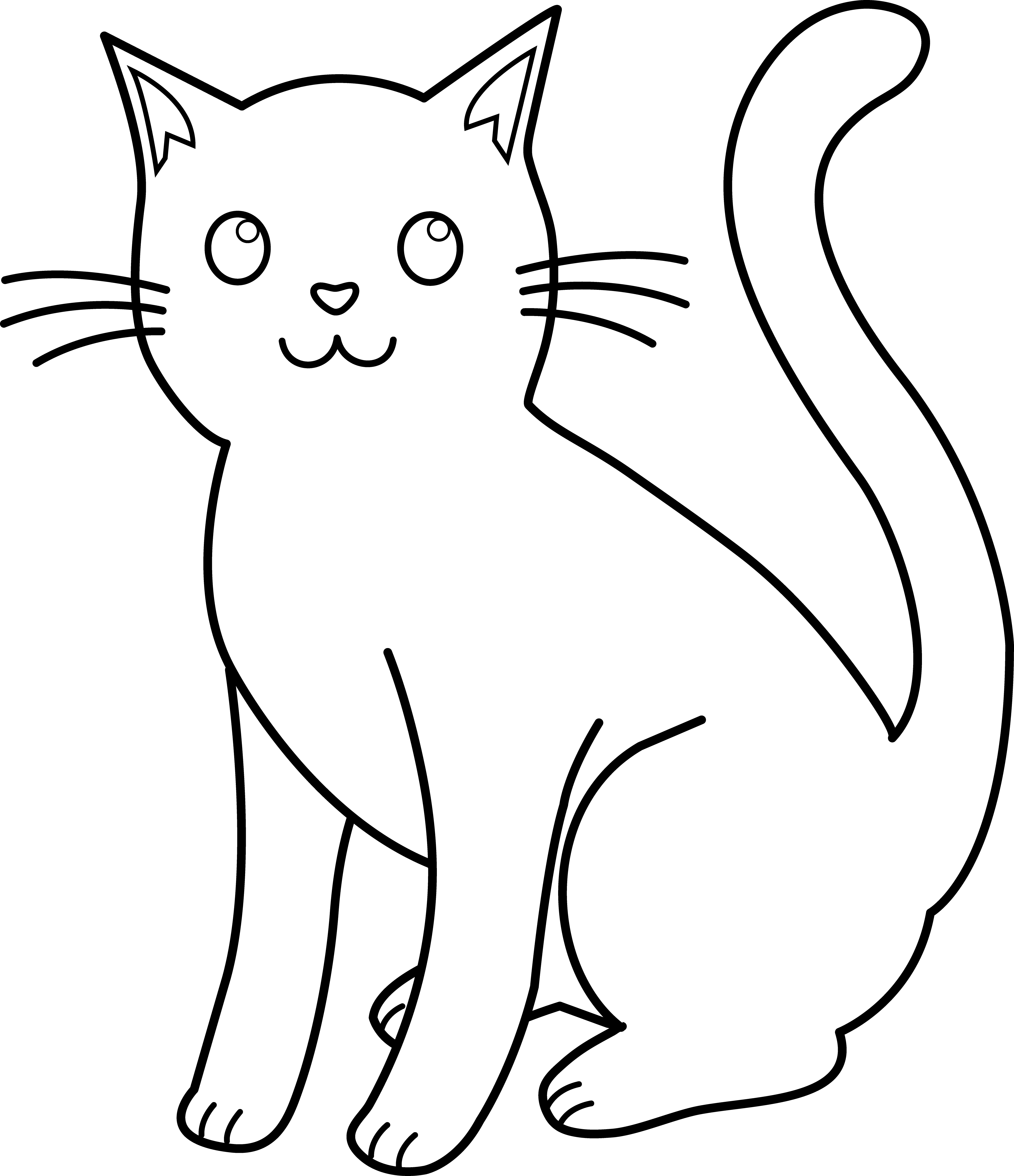 Black Cat Drawing Pic