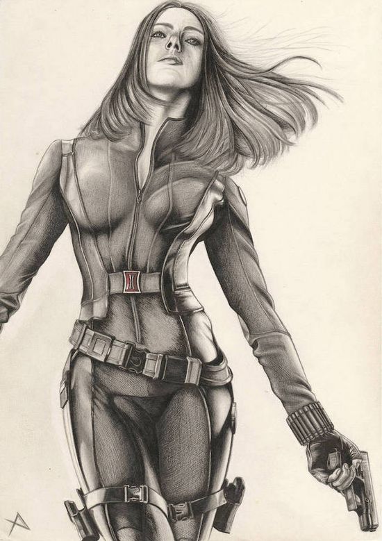 Black Widow Drawing Pictures