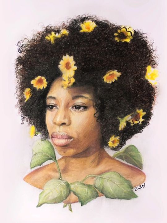 Black Woman Drawing