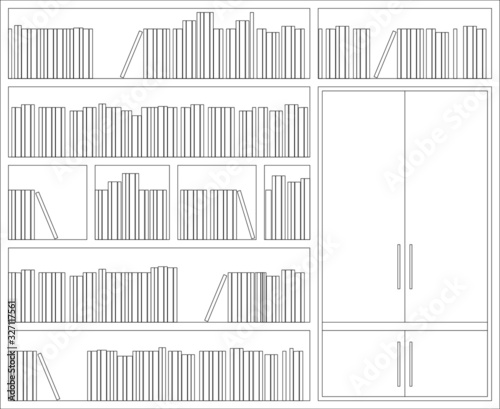 Bookshelf Drawing Beautiful Image