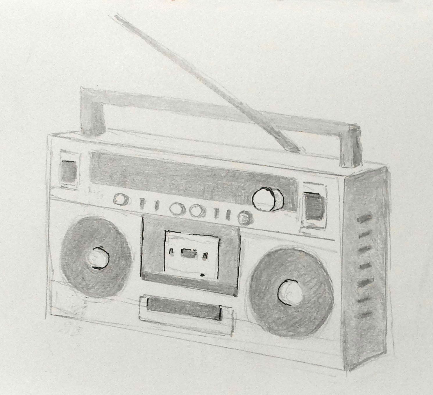 Boombox Art Drawing