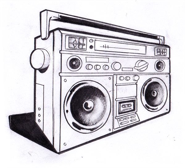 Boombox Drawing Art