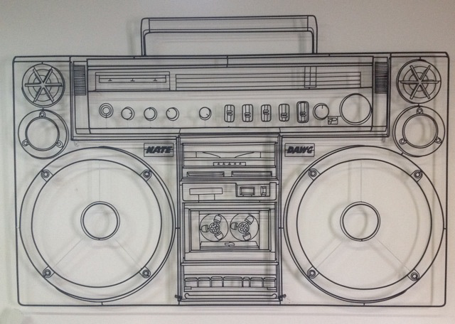 Boombox Drawing High-Quality