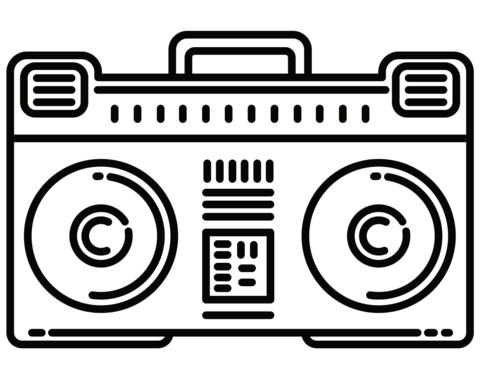 Boombox Drawing Sketch