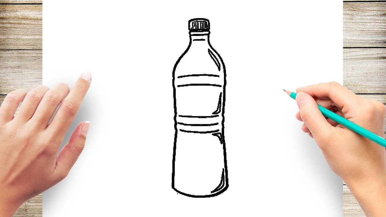 Bottled Water Drawing Realistic