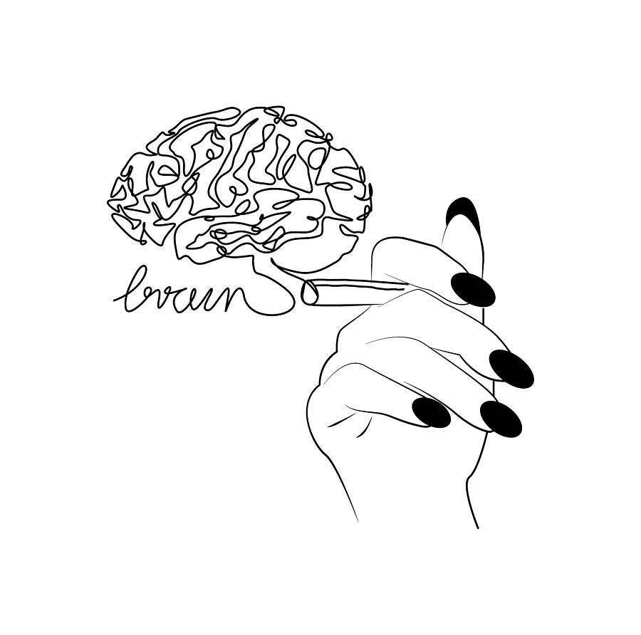 Brain Simple Drawing High-Quality