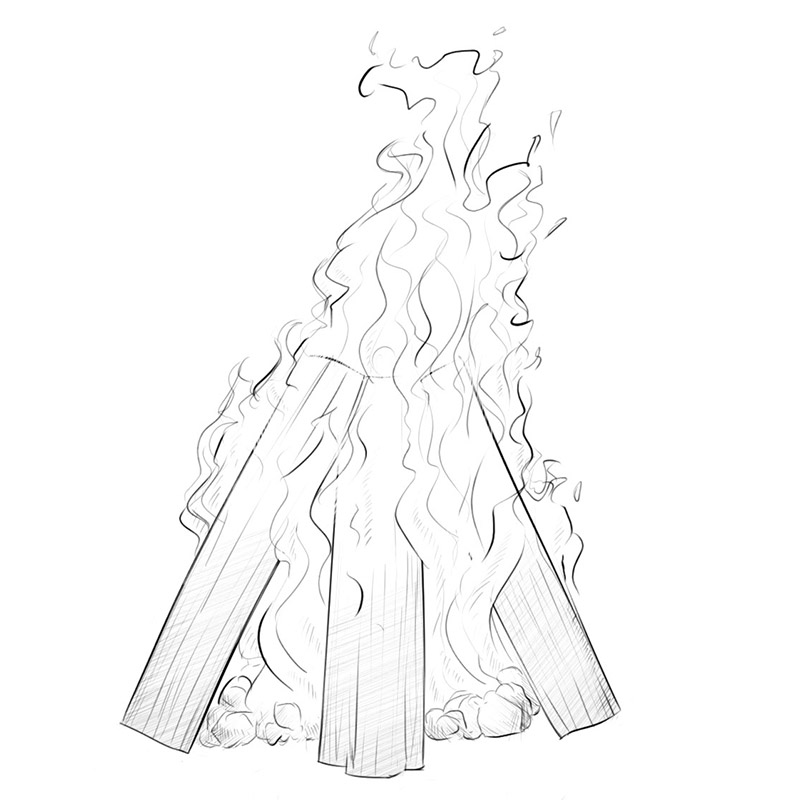 Campfire Drawing Image