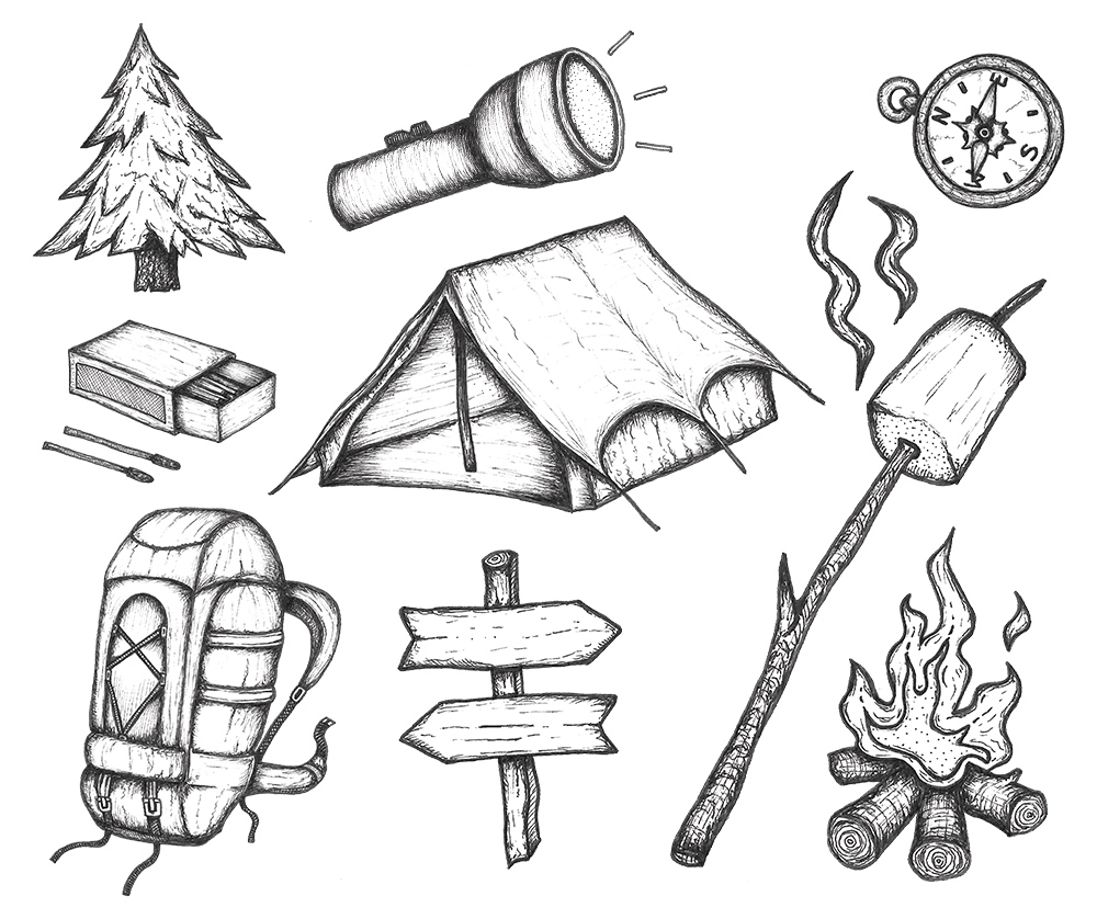 Camping Drawing Amazing