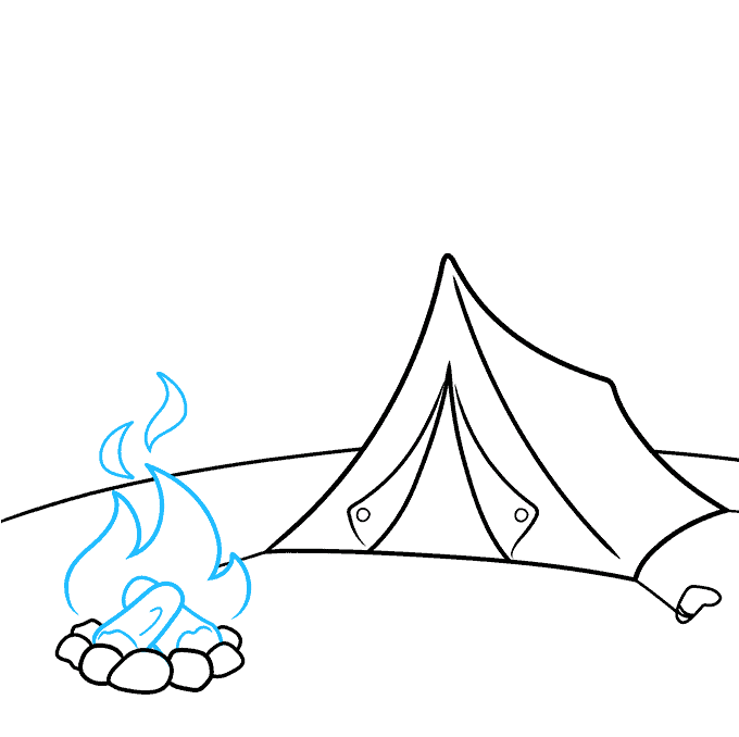 Camping Drawing Beautiful Image