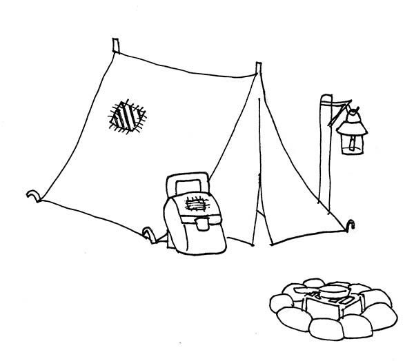 Camping Drawing Picture