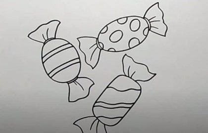 Candies Drawing Sketch - Drawing Skill