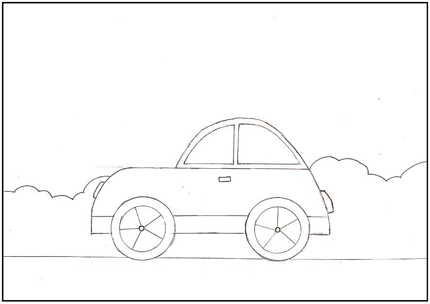 Car Kids Drawing Sketch