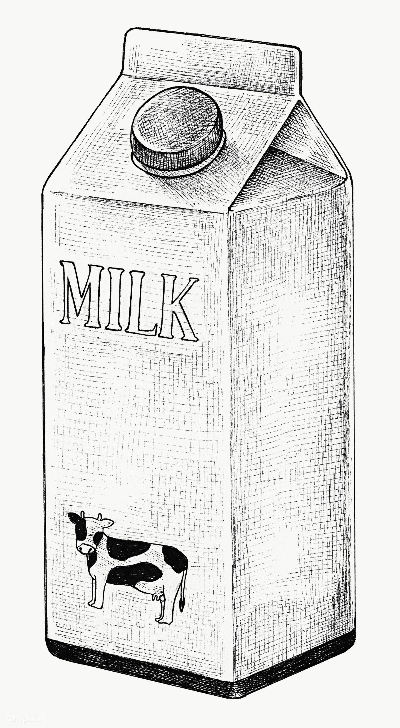Carton Milk Drawing Beautiful Image