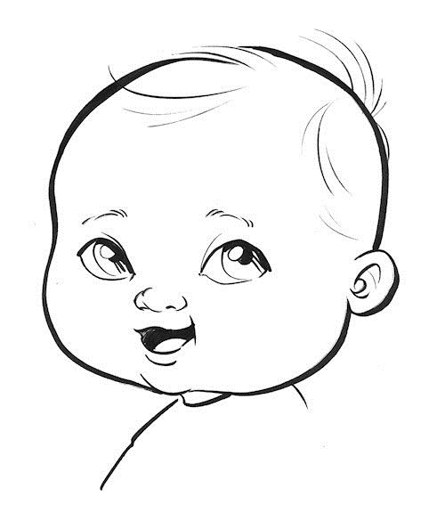 Cartoon Baby Drawing Beautiful Image
