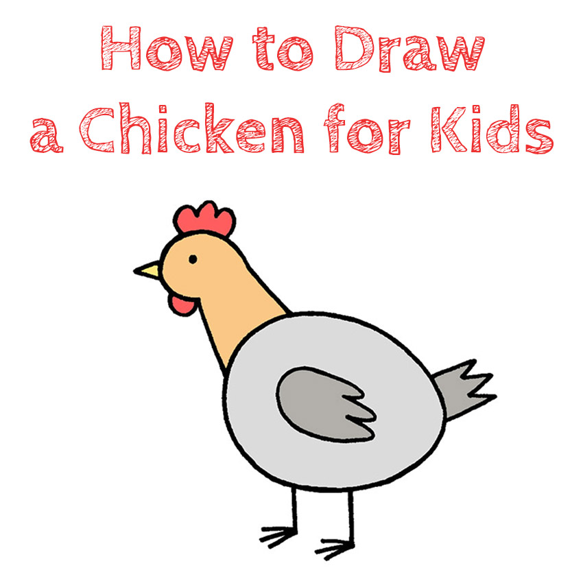 Cartoon Chicken Drawing Sketch