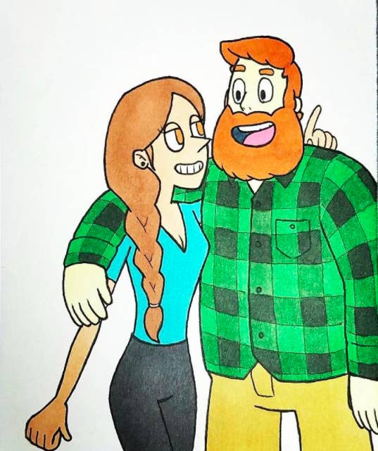 Cartoon Couple Drawing Art