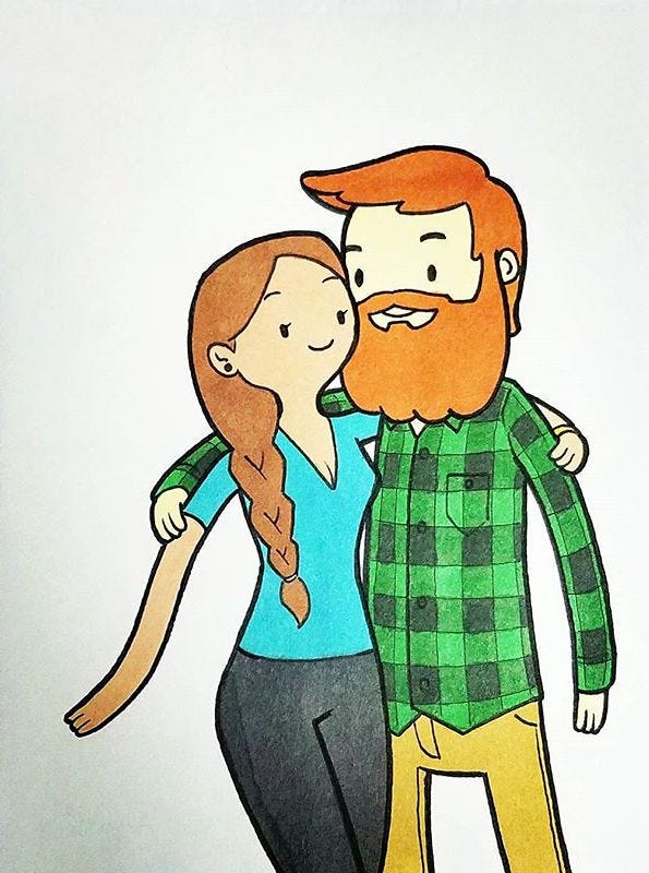 Cartoon Couple Drawing Beautiful Image