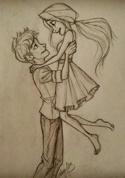 Cartoon Couples Drawing Sketch