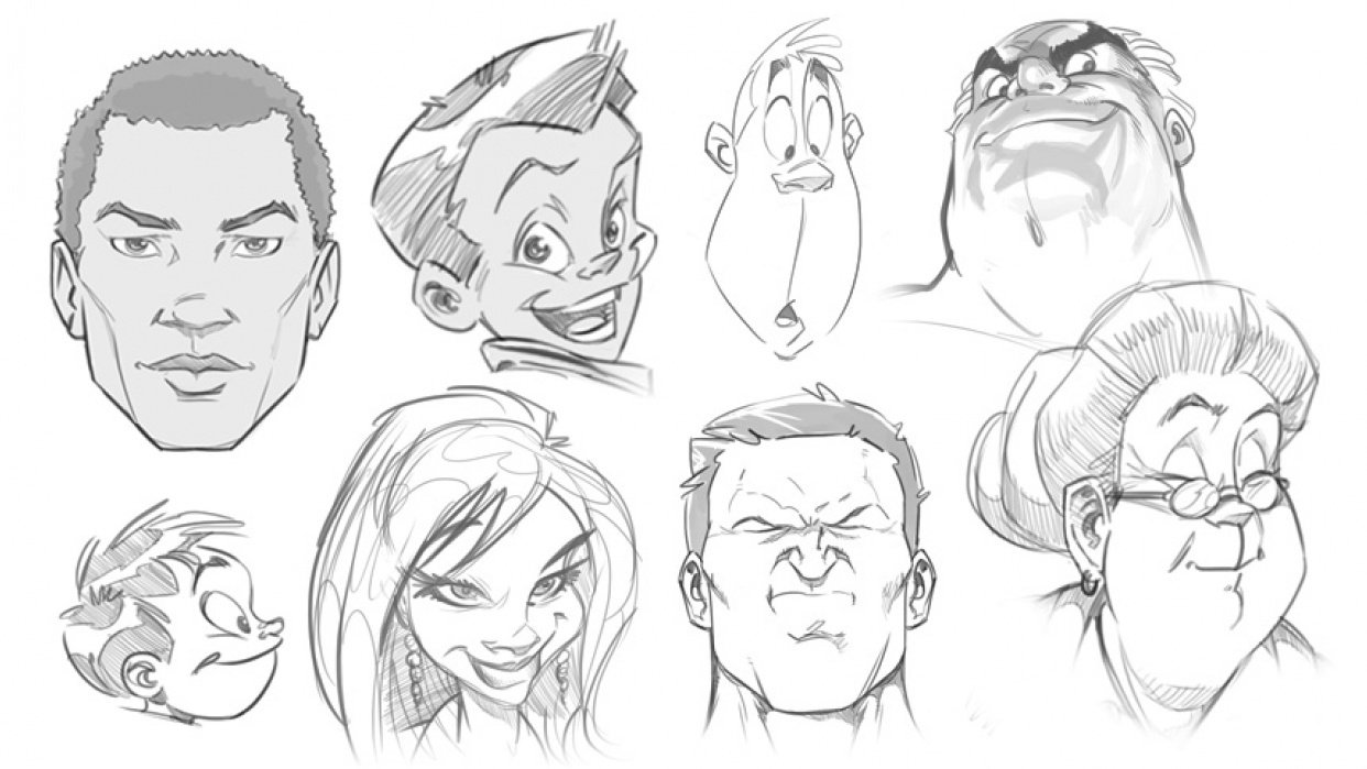 Cartoon Faces Drawing Sketch