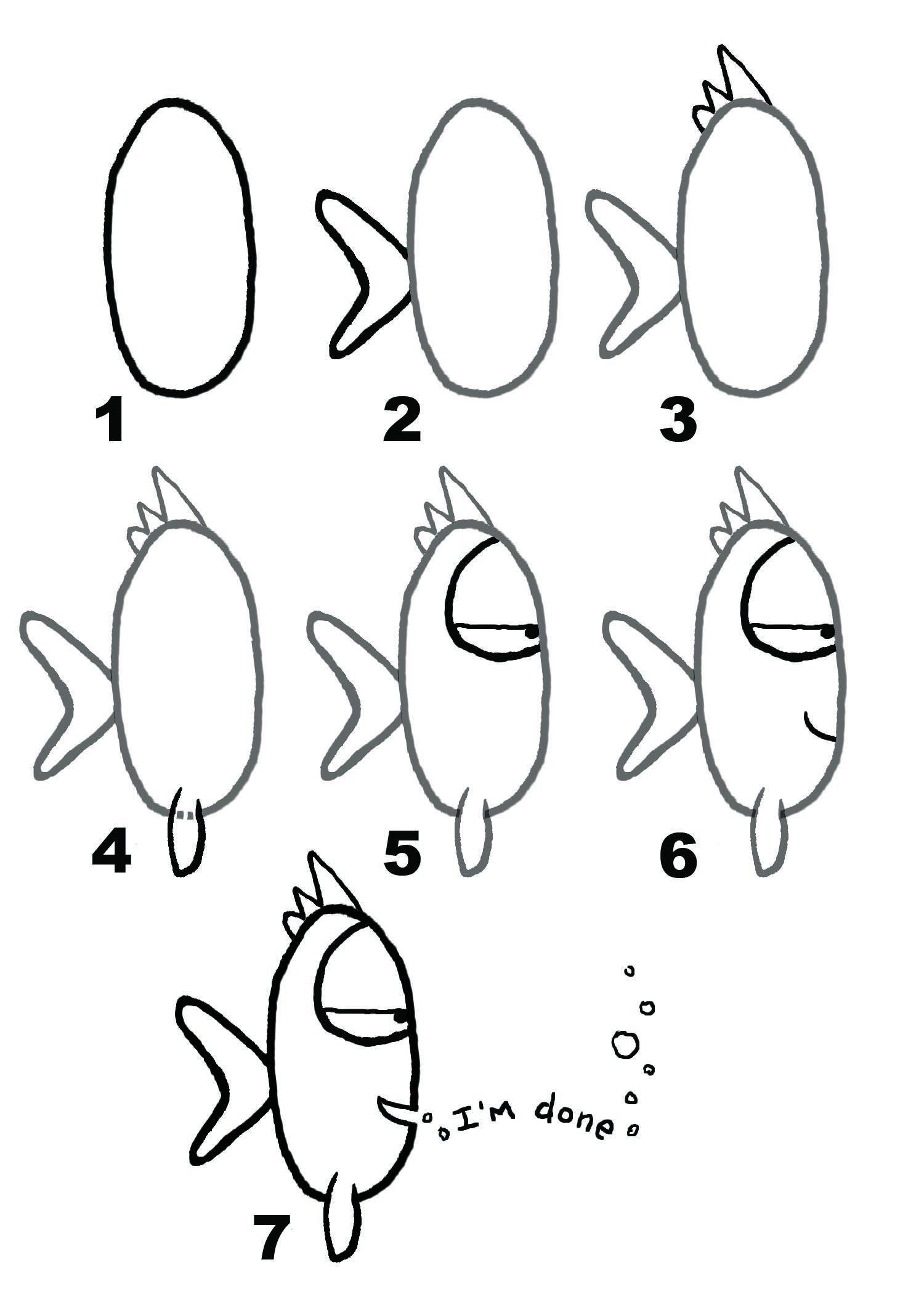 Cartoon Fish Drawing Art