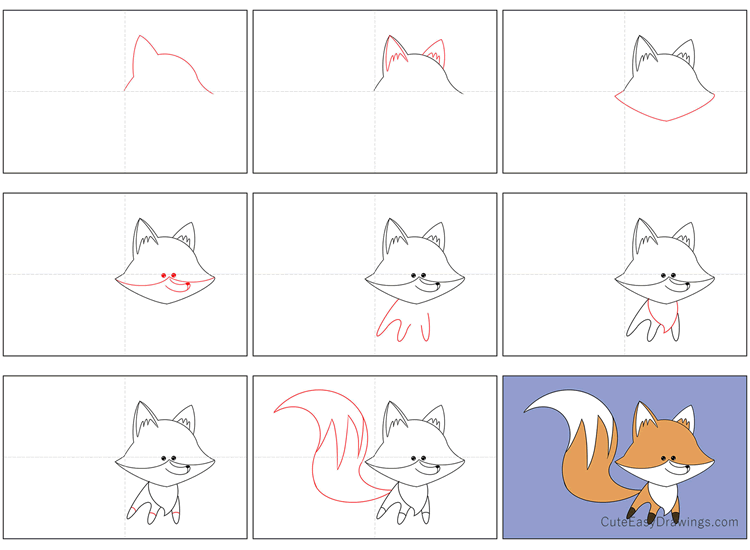 Cartoon Fox Drawing Sketch