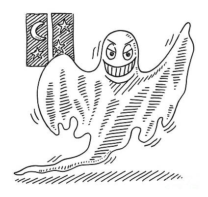 Cartoon Ghost Drawing Sketch