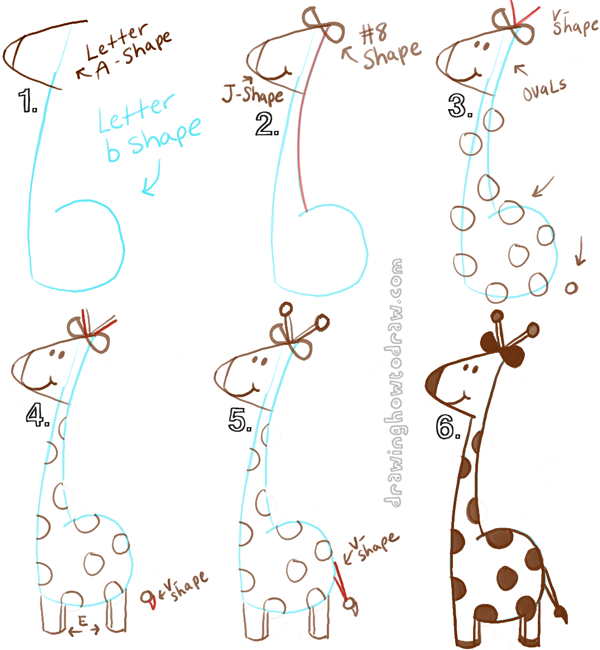 Cartoon Giraffe Drawing