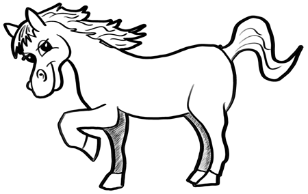 Cartoon Horses Drawing Pic