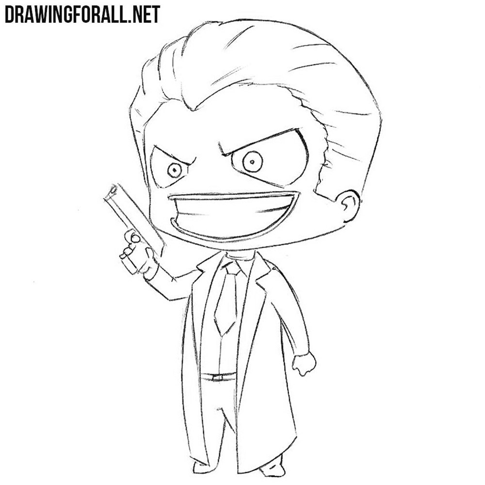Cartoon Joker Drawing High-Quality