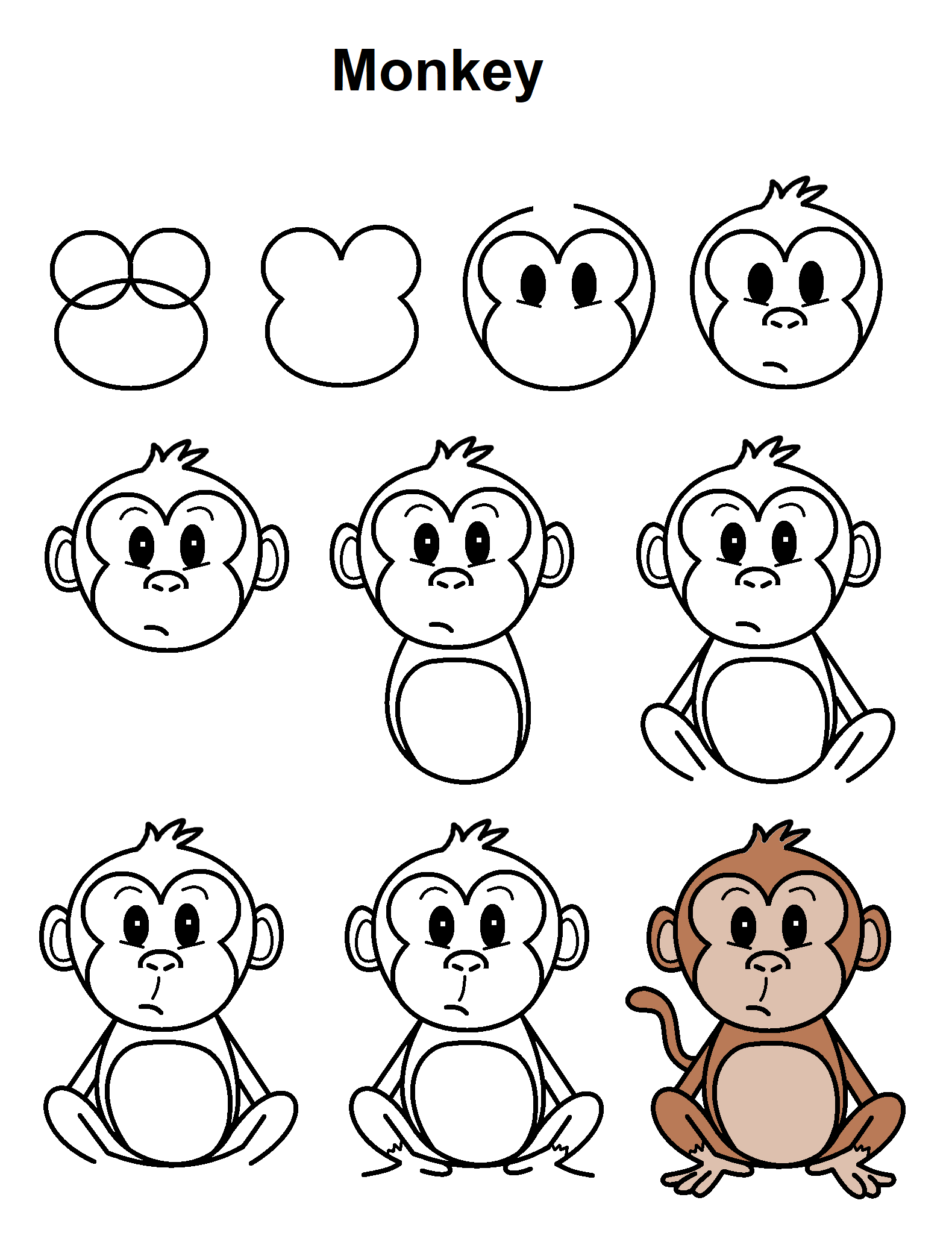 Cartoon Monkey Drawing Creative Art