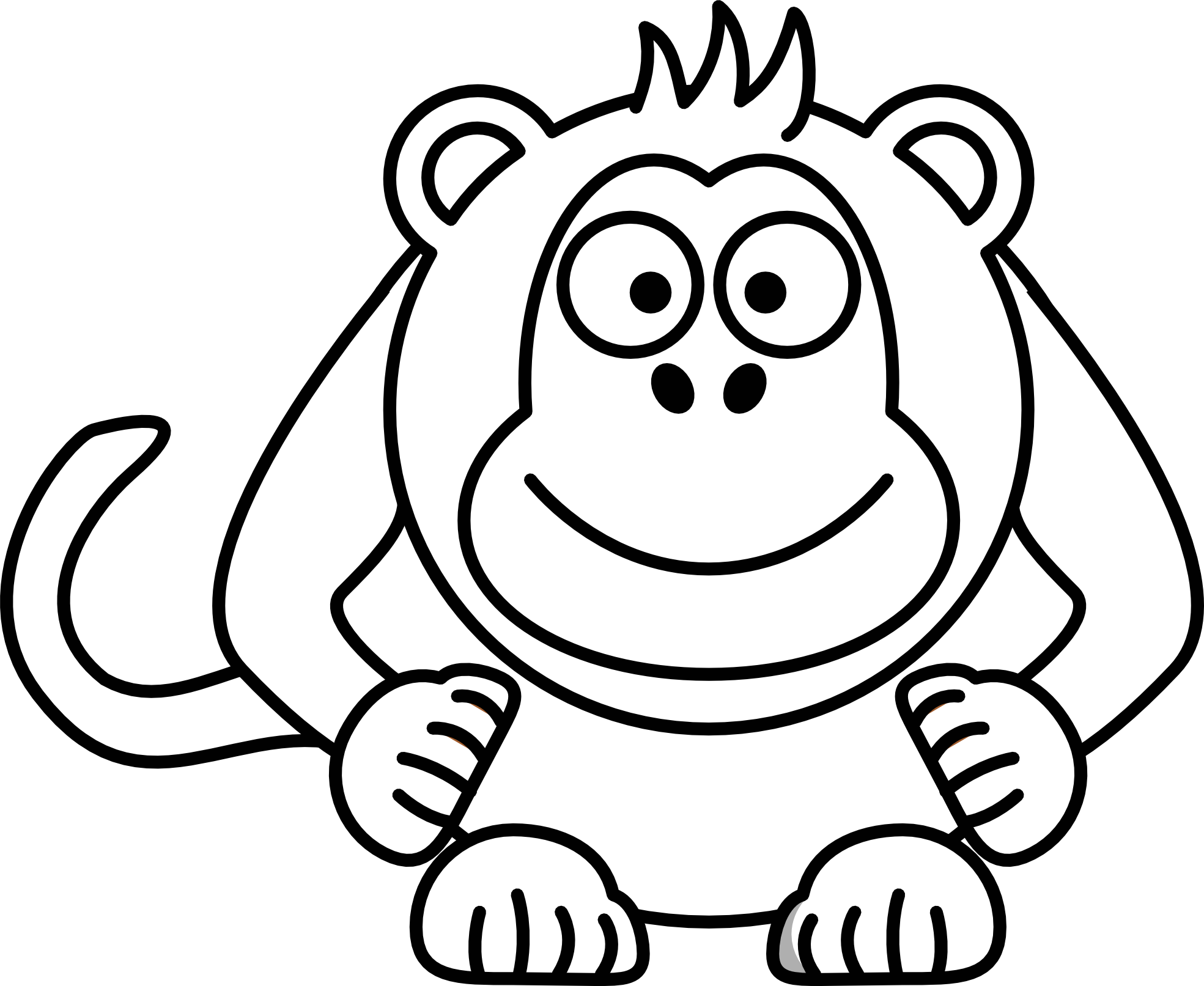 Cute Monkey Sitting On Banana Cartoon' Sticker | Spreadshirt