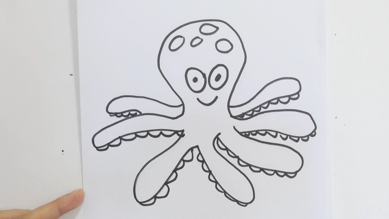 Cartoon Octopus Drawing Beautiful Image