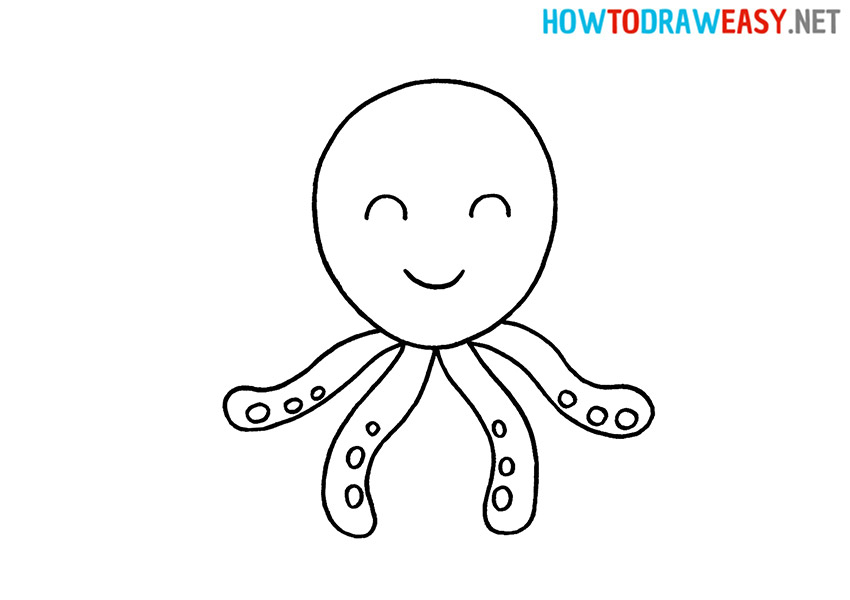 Cartoon Octopus Drawing Photo